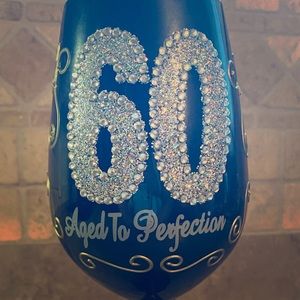 60th Birthday Wine Glass